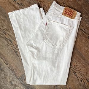 Levi’s 501 White Jeans Pure Cotton Button Fly Classic Levi Jean levis 36 x 32